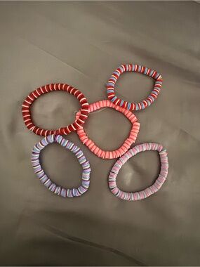 Colorful clay bracelets-Pack of 5